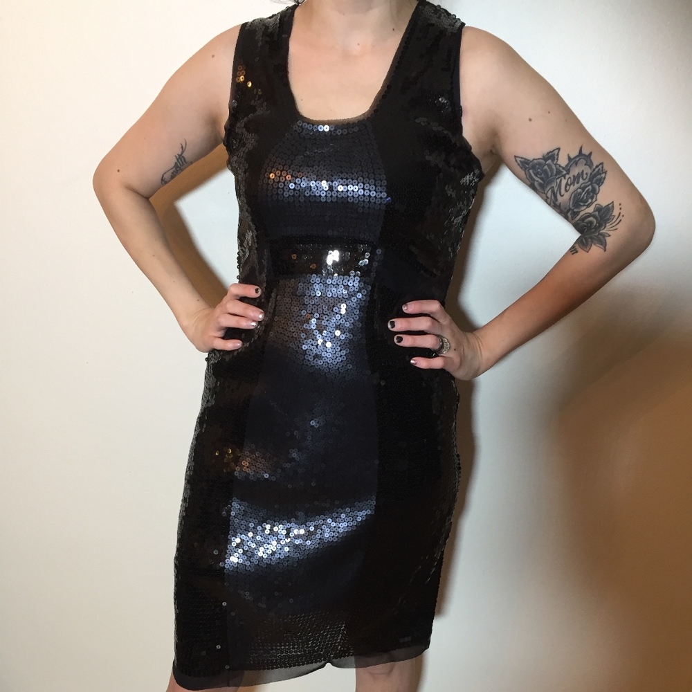 Black Sequins Cocktail Dress